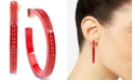Zenzii Medium Crystal-Embellished Colored Open Hoop Earrings, 2" 
